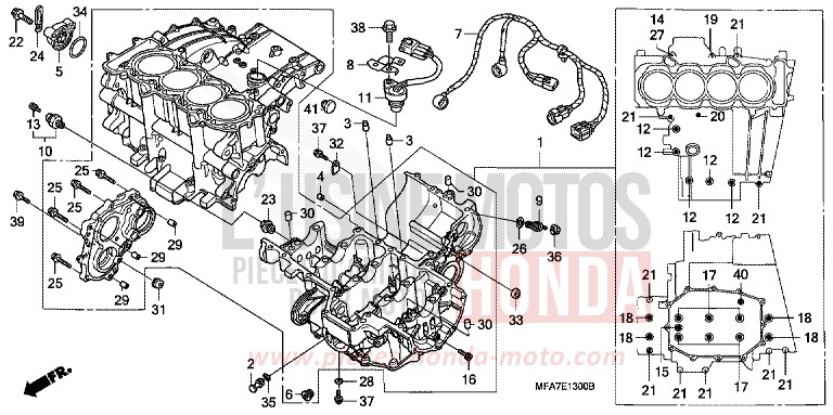 CRANKCASE for CBF1000 ABS QUASAR SILVER METALLIC (NHA48) from 2007